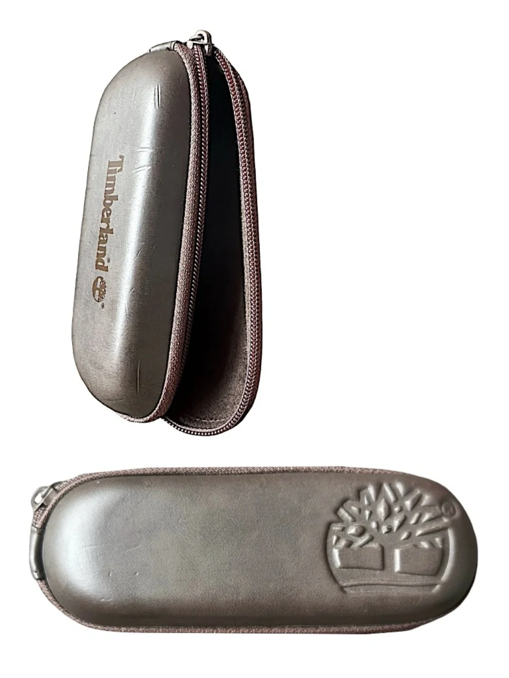 TIMBERLAND Eyeglasses Zip Around Case 6 3/4” Oval Embossed
